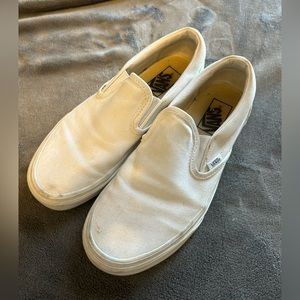 Used White Slip on Vans
